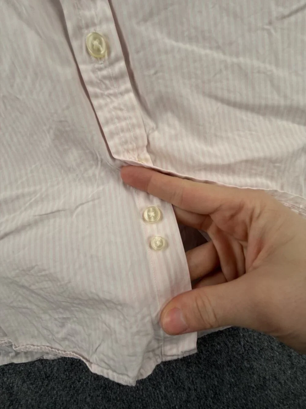 Thomas Pink Mens 15.5 34 Pink Striped Long Sleeve Button Up French Cuff